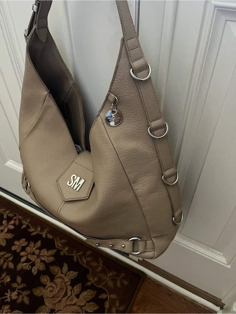 Steve Madden Taupe Large Vintage Hobo Bag With Adjustable Strap